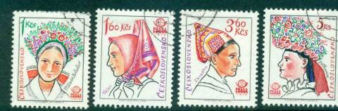 Czechoslovakia-1977-Folk-Costumes-CTO-lot59386