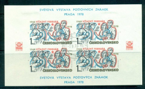 Czechoslovakia-1978-PRAGA-98-IMPERF-MS-CTO-lot59422