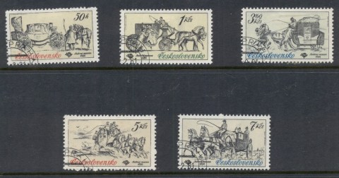 Czechoslovakia-1981-Horse-Carriages-CTO