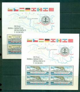 Czechoslovakia-1982-Danube-Commission-2x-MS-MUH-lot58789