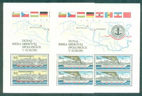 Czechoslovakia-1982-European-Danube-Commission-2x-MS-MUH-lot70558