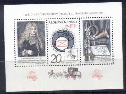 Czechoslovakia-1986-FIP-60th-Anniversary-MS-MUH