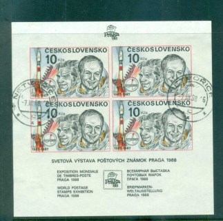 Czechoslovakia-1987-Space-Intercosmos-IMPERF-MS-CTO-lot70650