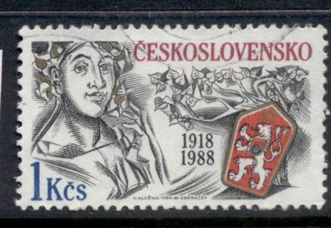 Czechoslovakia-1988-Czech-Rep-70th-Anniversary-CTO