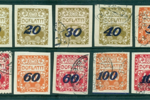 Czechoslovakia-1924-25-Postage-Due-10-MLH-FU-lot37978