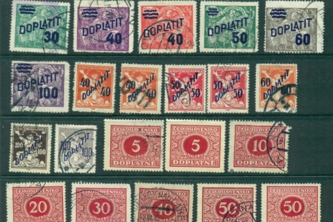 Czechoslovakia-1924-28-Postage-Dues-Asstfaults-MLH-FU-lot41040