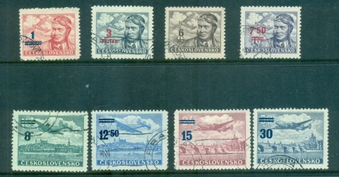 Czechoslovakia-1949-Air-Post-Surch-Ot-jpg-FU-lot69926.jpg