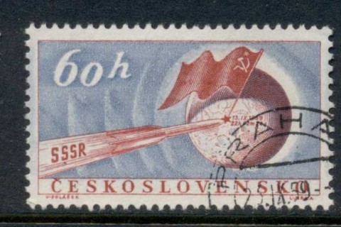 Czechoslovakia-1959-Lunik-2-Moon-Rocket-FU