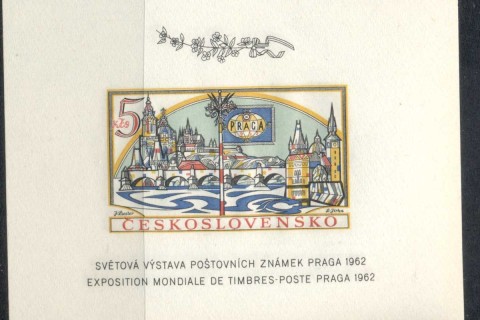 Czechoslovakia-1962-Praga-Stamp-Ex-IMPERF-MS-MLH