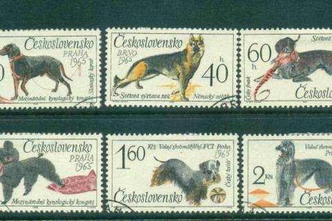 Czechoslovakia-1965-Dogs-CTO-lot59138