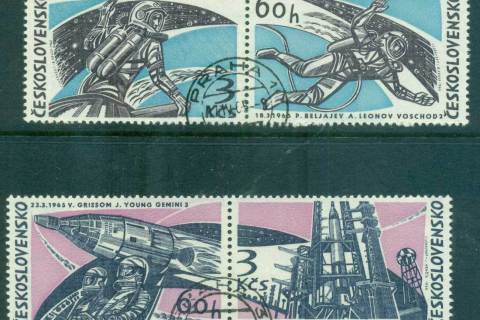 Czechoslovakia-1965-Space-US-Soviet-Astronauts-pairs-FU-lot70158