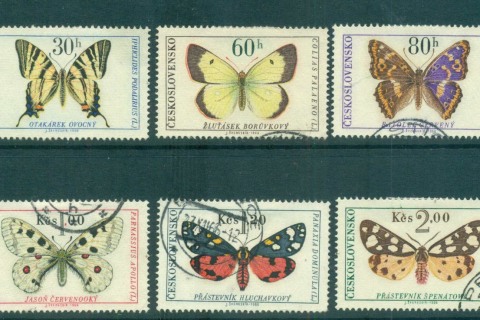 Czechoslovakia-1966-Butterflies-Moths-CTO-lot59160