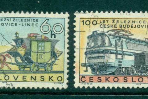 Czechoslovakia-1968-Horse-Drawn-railroad-CTO-lot41445