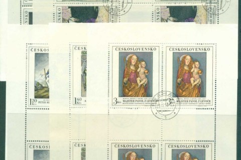 Czechoslovakia-1968-Paintings-Czech-Art-5x-MS-CTO-lot70584