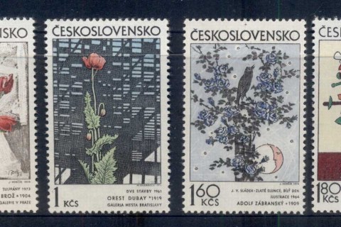 Czechoslovakia-1973-Art-Flowers-MUH