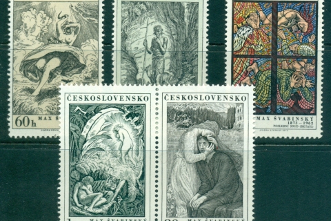 Czechoslovakia-1973-Artworks-by-Max-Svabinsky-MUH-lot35087