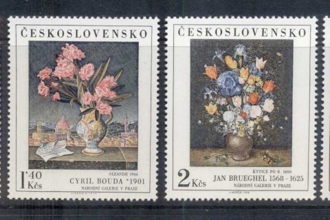 Czechoslovakia-1976-Art-Flowers-MUH