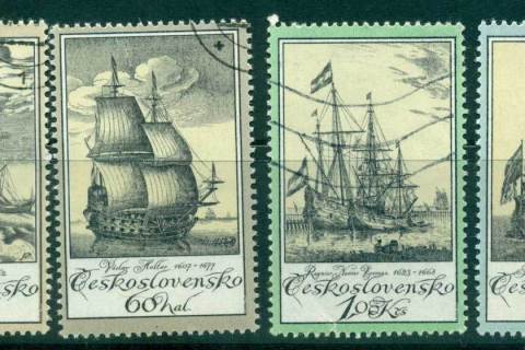 Czechoslovakia-1976-Engravings-of-Ships-CTO-lot41517