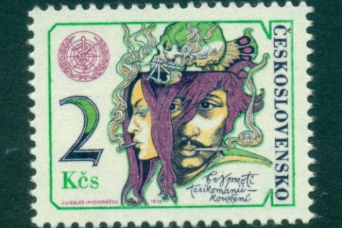 Czechoslovakia-1976-WHO-Drug-Addiction-MUH-lot34901