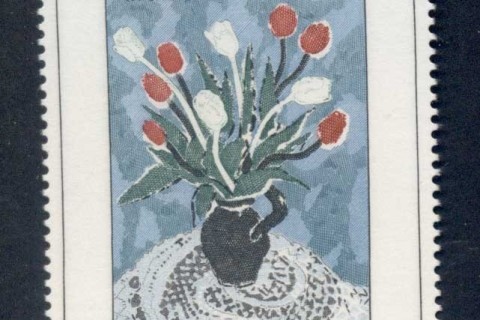 Czechoslovakia-1987-Art-Flowers-MUH