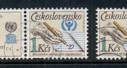 Czechoslovakia-1990-UNESCO-World-Literacy-Year-CTO