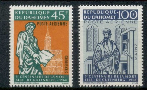 Dahomey 1968 Gutenberg Monument