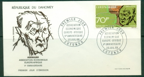 Dahomey 1968 Europ Afrique, Adenauer FDC