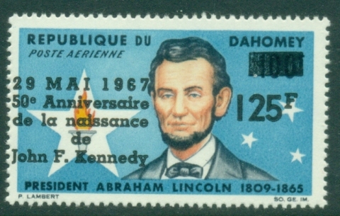 Dahomey-1967-Abraham-Lincoln-Opt-Kennedy-50th-Birth-Anniversary-MUH