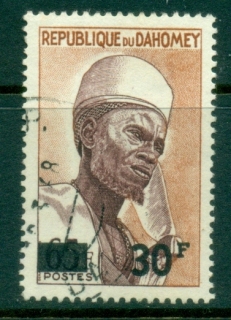 Dahomey-1967-Natives-Surcharged-30f-FU