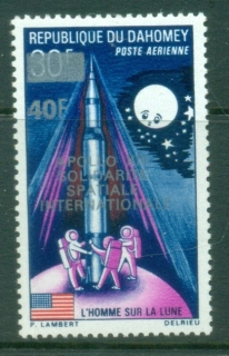 Dahomey-1970-Astronauts-Surcharge-40f-on-30f-Apollo-XIII-MLH