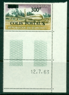 Dahomey-1967-Air-Post-Parcel-300f-on-100f-MUH