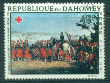 Dahomey-1968-Battle-paintings-Red-Cross-45f-CTO