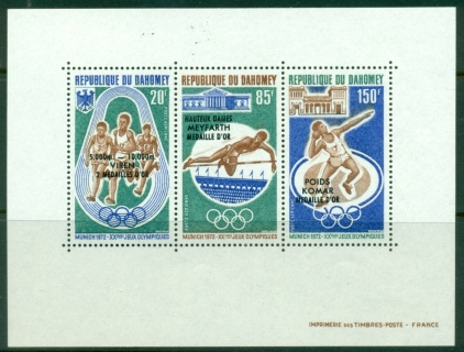 Dahomey-1972-Summer-Olympics-Munich-MS-Opt-Winners-names-MUH