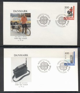 Denmark-1988-Europa-Transport-Communication-2x-FDC