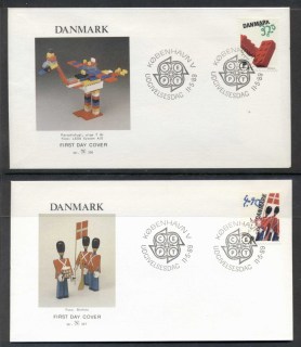 Denmark-1989-Europa-Childrens-Play-2x-FDC