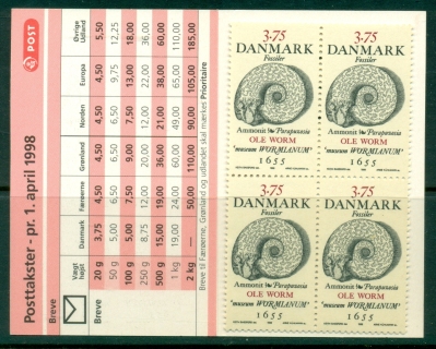 Denmark-1998-Fossils-booklet-MUH