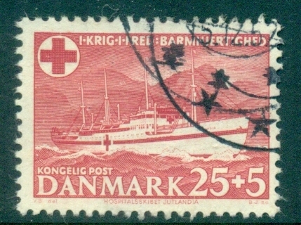 Denmark-1951-Red-Cross-Ship-FU