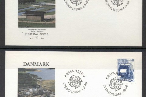 Denmark-1986-Europa-Environment-2x-FDC