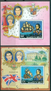 Djibouti 1981 Princess Diana , Nelson 2x MS