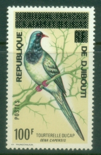 Djibouti-1977-Bird-100f-Oena-capensis-Opt-on-Affars-Issas-MUH