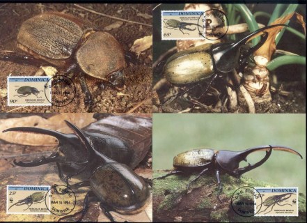 Dominica-1994 WWF Hercules Beetle Maxicards