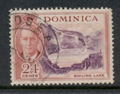 Dominica-1951-KGVI-Pictorial-24c-Boiling-Lake-FU