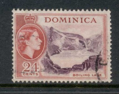 Dominica-1954-QEII-Pictorial-24c-Boiling-Lake-FU