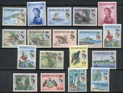 Dominica-1957-QEII-Pictorial-3c-MLHDominica-1963-QEII-Pictorials-MLH