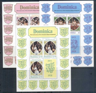 Dominica-1978-QEII-Coronation-25th-Anniversary-3xsheetlet-MUH