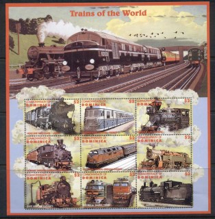 Dominica-1996-Trains-of-the-World-sheetlet-MUH