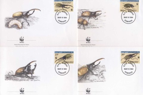 Dominica-1994 WWF Hercules Beetle FDC