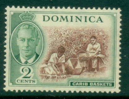 Dominica-1951-KGVI-Pictorial-2c-Carib-Baskets-MLH