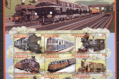 Dominica-1996-Trains-of-the-World-sheetlet-MUH