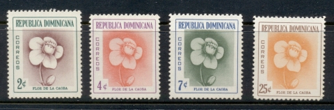 Dominican-Republic-1957-58-Flowers-MUH